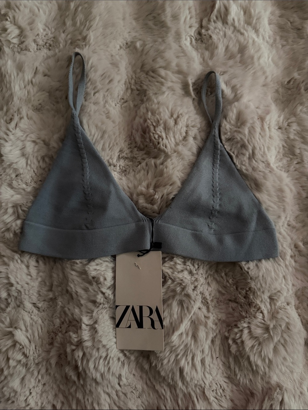 Zara Soft Triangle Bralette in Light Gray